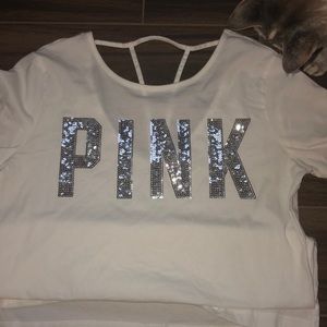 PINK white oversized shirt